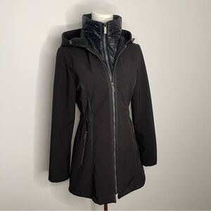 FRENCH CONNECTION Rain Coat Women's Black Hooded Jacket